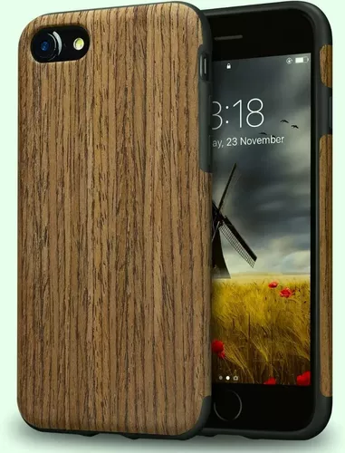 Funda iPhone 11 y pantalla protectora - Madera - Marrón