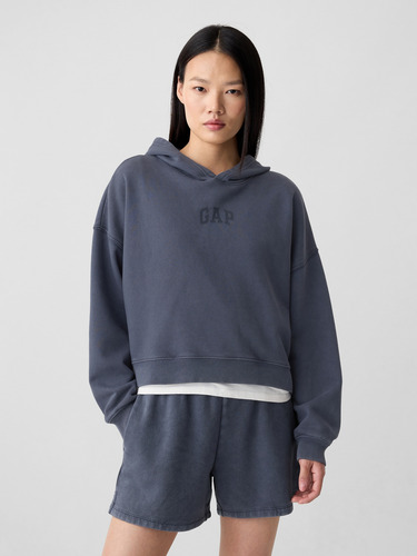 Polerón Mujer Gap Logo Mini Cropped Sin Cierre Azul