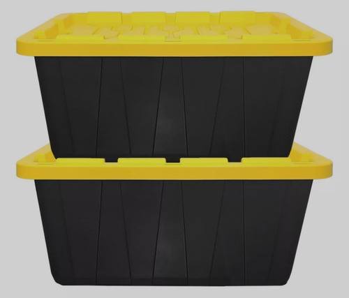 2 Cajas Almacenamiento Organizadora 102lts Resistente Tapa
