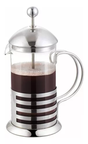 Cafetera Manual Embolo Vidrio Y Acero 1 Litro