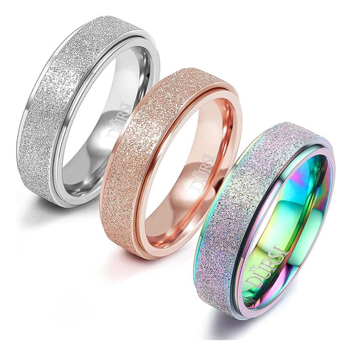 Dursi 3pcs Spinner Ring Para Mujeres, Niñas, Niños, Moda, Ac