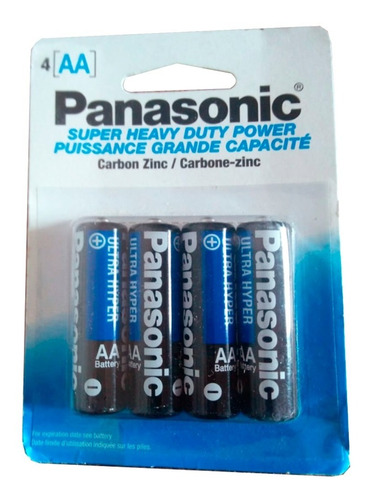 Pila Bateria Panasonic Aa Delgada Carbon Uso Rudo