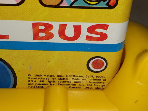 Juguete Trusty Tim School Bus Jack In The Box Mattel 1969 (Usado)