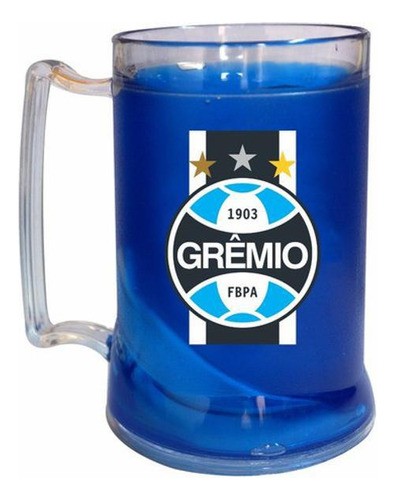 Caneca Gel Azul Escudo Faixa Grêmio