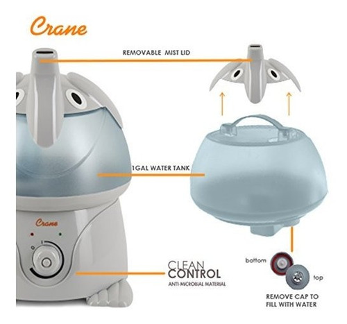 Crane Adorables Humidificador Ultrasónico De Niebla Fría, Si