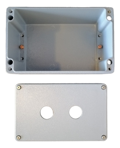 Botonera Metálica 2x22mm, Bc-al-101608, Aluminio Fund
