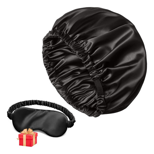 2pzs Gorro De Seda Ajustable Para Dormiry Máscara De Ojo