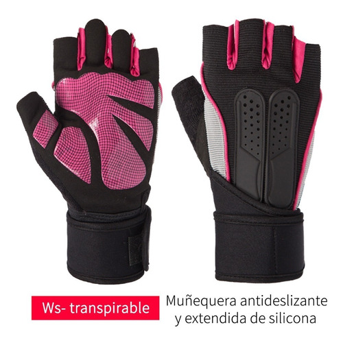 Imagen 2 de 7 de Guantes Tácticos Para Gimnasio, Pesas Unisex Rosa, L