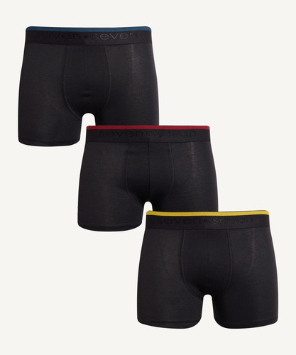 Boxer Hombre Seven Filete Negro Poliéster 45000323-777