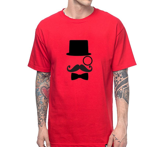 Remera De Hombre Bigote Galera Mustache Gentleman M4