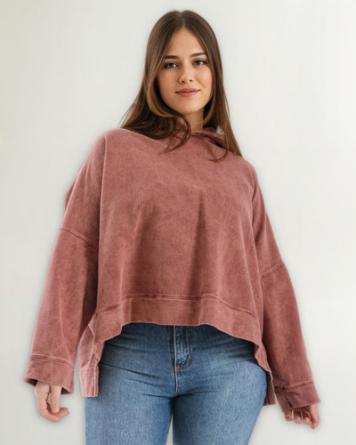 Buzo Frisado Oversize Mujer Largo Talles Especiales Valvinna