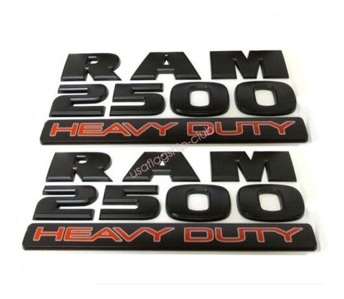 Emblemas Ram 2500 Heavy Duty Rojo Con Negro