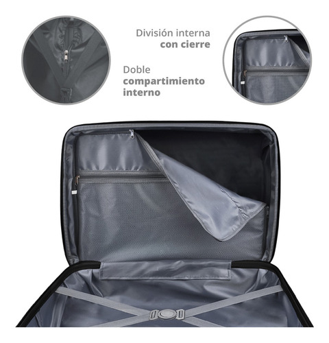 Valija Chica Carry On De Cabina Carrion Rigido De Viaje Color Negro