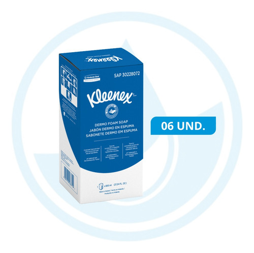 Sabonete Kleenex Dermo Espuma 800ml 06 Unid.