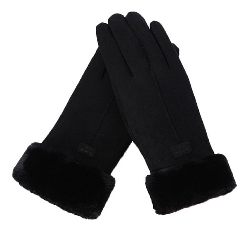 Guantes Para Frio Gamuza Y Borrega Negro Invierno