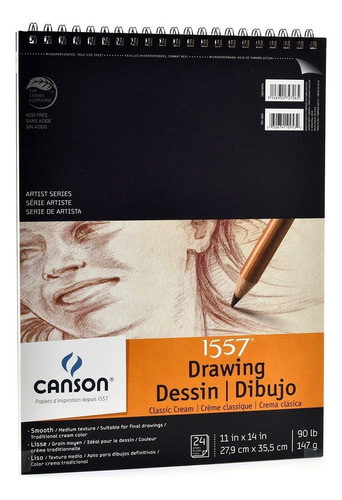 Cuaderno De Dibujo Color Crema Canson 1557 Dessin 27.9x35cm