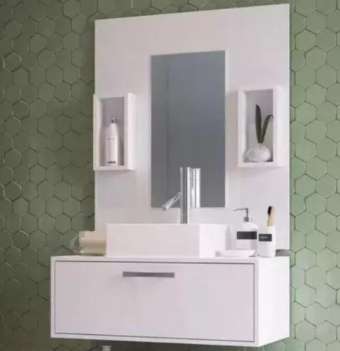 Vanitory Moderno Mueble Para Baño Espejo Organizador Vm-215