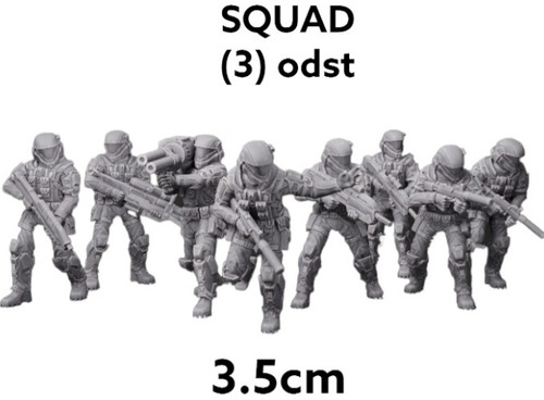 Halo Miniaturas 3d Pack 8 Figuras Escuadrones Para Pintar 