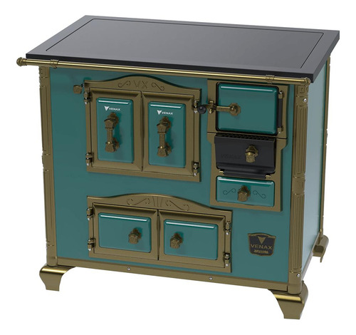 Fogão A Lenha Venax Nº2 Gabinete Imperador Premium Azul Turq