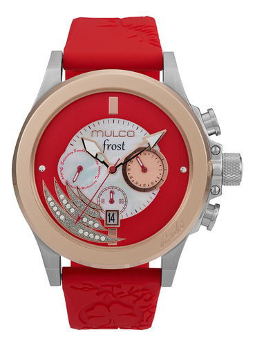 Reloj pulsera Mulco MW-3-21841-063 con correa de silicona color rojo