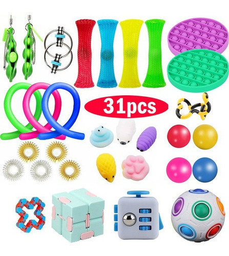 Kit De Juguetes Sensoriales Push Pop Bubble Fidget De 31 Pie