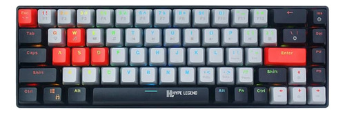 Teclado Hype Legend Rebel Up 65% Outemu Red Rgb