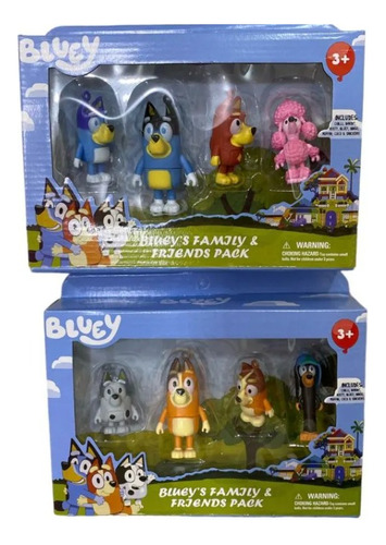 Set Bluey Bingo X4 Personajes En Caja - Modelo A Elección