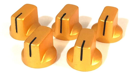 5 Pç Knob Pedal Guitar Mod. Fulltone Cor Dourado C/ Parafuso