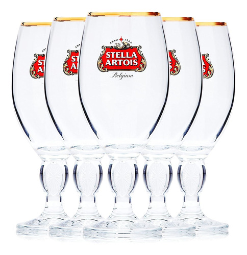 Stella Artois Pack De 5 Copas De Cerveza Cáliz, 33cl