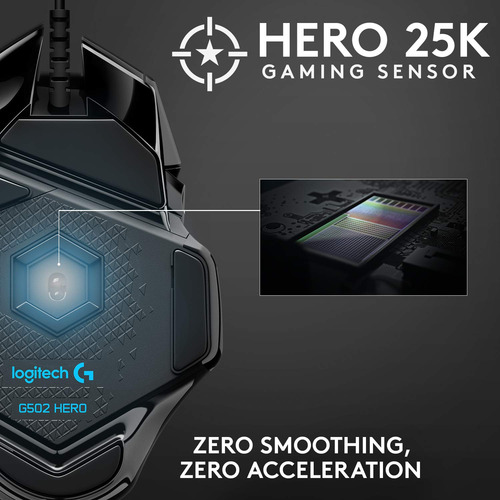 Ratón Para Juegos Logitech G502 Hero De Alto Rendimiento