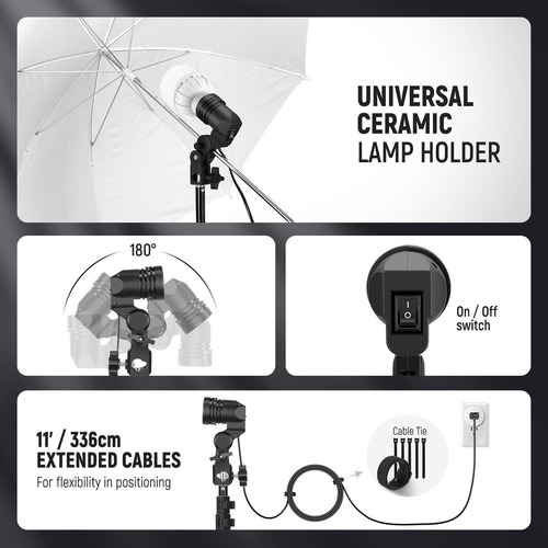 Kit De Iluminación De Fotografía Neewer 400w Con Accesorios