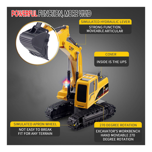 . 1/24 Rc Excavadora Rc Coche Construcción Tractor Niños