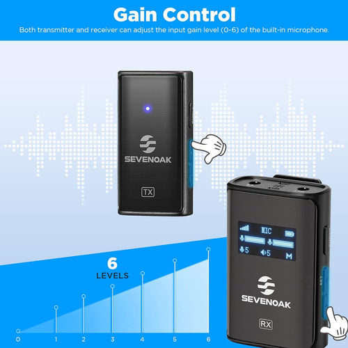 Skm-k1 Micrófono Inalámbrico Oled Lavalier Compacto C...