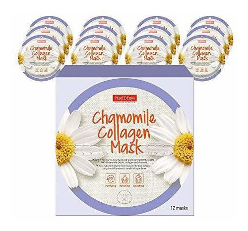 Purederm Chamomile Collagen Mask (12masks) - Facial Mask-cir