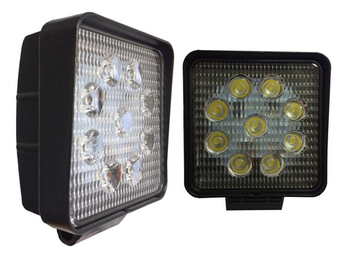 Faro Led Cuadrado 27w 9 Leds 4x4 Auto Azul Iael Ial-27caz