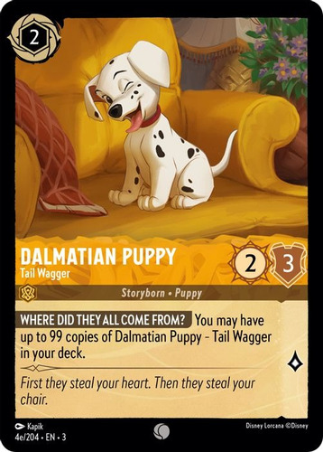Disney Lorcana Tcg Carta Dalmatian Puppy 4e/204 Foil Nueva