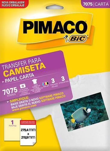 Transfer Para Camiseta Pimaco 7075 - 279,4 Mm X 215,9 Mm