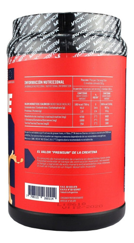Suplemento en polvo MervickLab Creatine Premium carbohidratos sabor naranja y durazno en pote de 1kg