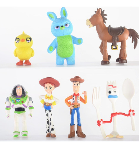 7pcs Toy Story 4 Woody Lightyear Forky Buzz Figura Modelo