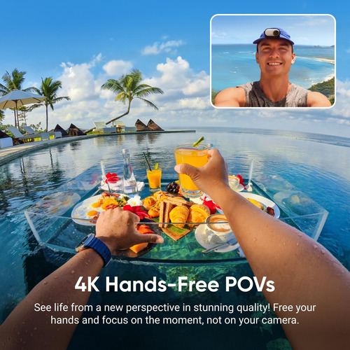 Cámara De Vlogging Portátil 128 Gb 4k Manos Libres Blanca Blanco