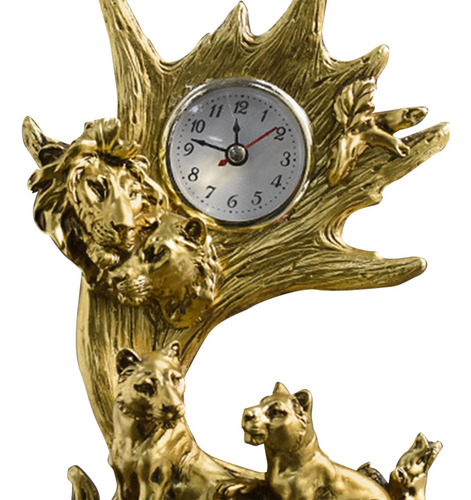 Reloj De Mesa Estatua Artesanía Figurita Reloj De León