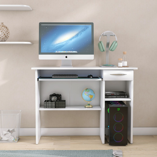 Mesa Para Pc Com Gaveta E Suporte Para Teclado 90cm
