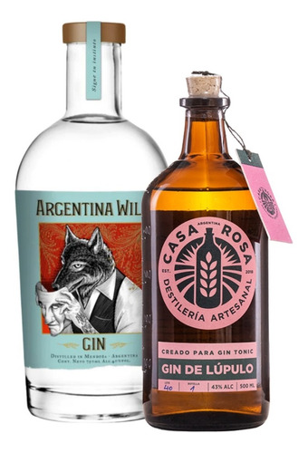 Gin Argentina Wild 750ml. + Casa Rosa 500ml Lupulo Argentina