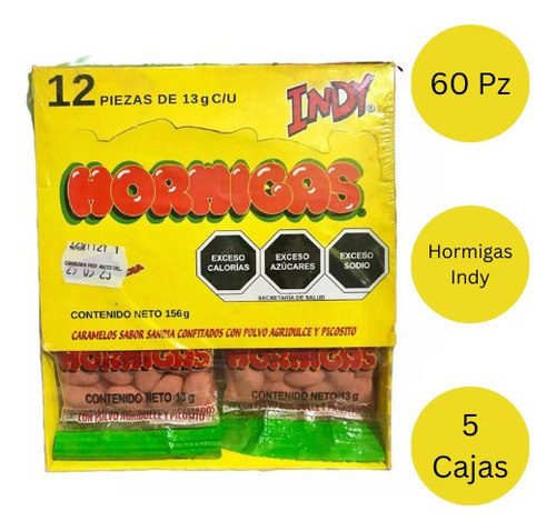 Indy Hormigas 60 Piezas Caramelos Sabor Sandía Enchilados