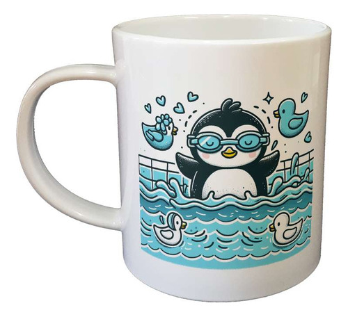 Taza Plastico Pinguino Natacion Pileta Swimming M4