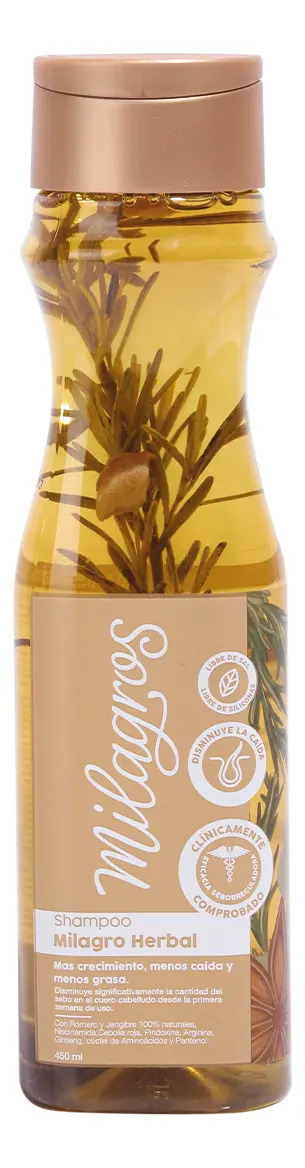 Shampoo Milagro Herbal Con Romero Milagros - 450 ML