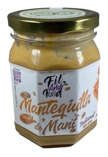 Imagen 1 de 6 de Mantequilla De Mani 100% Natural 300 Gr . Fit And Food