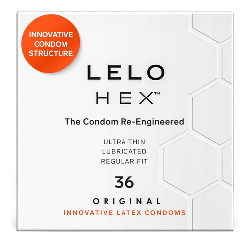 Lelo Hex Original, Luxury Condoms With Unique Hexagonal Stru