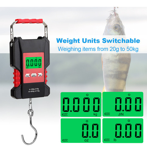 D. Báscula Portátil Para Peces, 50 Kg/110 Libras,