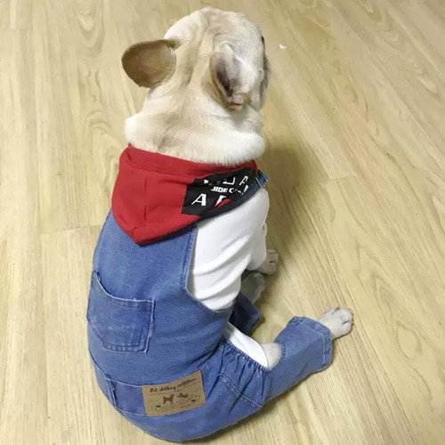 Conjunto De Mezclilla Para Perros Pequeños Y Gatos, Azul, Ta